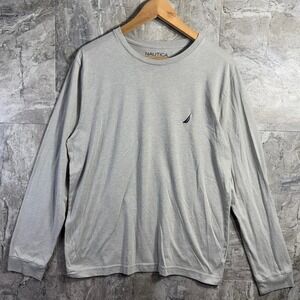 Nautica grey long sleeve shirt Size L Men's embroidered logo #nautical #menswear